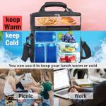 JOINGO Lunch Box For Men/Women,Large Double-layer Insulated Expandable Reusable Leakproof Cooler Bags For Adults,Lunch Bag With Adjustable Shoulder Strap For Office Travel Picnic（Black）