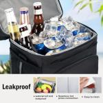 JOINGO Lunch Box For Men/Women,Large Double-layer Insulated Expandable Reusable Leakproof Cooler Bags For Adults,Lunch Bag With Adjustable Shoulder Strap For Office Travel Picnic（Black）