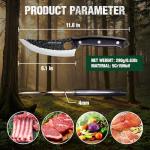 Mossy Oak Chef Knife, Kitchen Knife for Boning, Cutting, and Chopping, Hand Forged Boning Knife Full Tang Handle with Genuine Leather Sheath, Meat Cleaver Knife for Outdoor Cooking, Camping