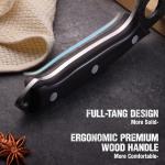 Mossy Oak Chef Knife, Kitchen Knife for Boning, Cutting, and Chopping, Hand Forged Boning Knife Full Tang Handle with Genuine Leather Sheath, Meat Cleaver Knife for Outdoor Cooking, Camping