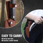 Mossy Oak Chef Knife, Kitchen Knife for Boning, Cutting, and Chopping, Hand Forged Boning Knife Full Tang Handle with Genuine Leather Sheath, Meat Cleaver Knife for Outdoor Cooking, Camping