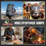 Mossy Oak Chef Knife, Kitchen Knife for Boning, Cutting, and Chopping, Hand Forged Boning Knife Full Tang Handle with Genuine Leather Sheath, Meat Cleaver Knife for Outdoor Cooking, Camping