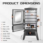 MAISON HUIS Electric Smoker for Outdoors, Built-in Meat Probe & Elevated Stand for Outdoors, BBQ Smoker with 4 Cooking Grates, LED Display Temperature Control, Smoke More with 633 sq in Cooking Area