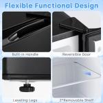 DOGHLY 3.0 Cu.Ft Upright Freezer with Removable Shelf, 7 Adjustable Thermostat, Stand-up Single Door Compact Freezer with Rapid Cooling Technology for Home, Kitchen, Dorm, Black (3.0 CU.FT)