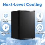 DOGHLY 3.0 Cu.Ft Upright Freezer with Removable Shelf, 7 Adjustable Thermostat, Stand-up Single Door Compact Freezer with Rapid Cooling Technology for Home, Kitchen, Dorm, Black (3.0 CU.FT)