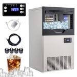 CMICE Commercial Ice Maker Machine, 110lbs/24H Stainless Steel Under Counter ice Machine with 30lbs Ice Storage Capacity, 6 Levels of Ice Thickness Adjustment, Ice Ready in 5-15 min