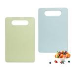Bifeaw Cutting Board, Silicone Flexible Mats with Non-Slip Plastic Backplane, for Meat & Vegetables, 2 Pcs (Green and Blue)