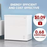 BANGSON 7.1 Cu.Ft Chest Freezer, Deep Freezer with Adjustable Thermostat, Top Open Door Freezer with Removable Basket, Quiet Operation, Ideal for Kitchen/Apartment/Office