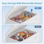 BANGSON 7.1 Cu.Ft Chest Freezer, Deep Freezer with Adjustable Thermostat, Top Open Door Freezer with Removable Basket, Quiet Operation, Ideal for Kitchen/Apartment/Office
