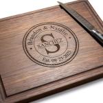Custom Engraved Hardwood Cutting Board for Couples