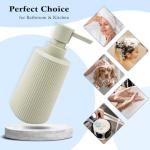 ARTWIND Liquid Soap Dispenser 2 Pack, 8.5oz Matte Beige Lotion Hand Sanitizer Soap Dispenser with Easy-to-Press Pump for Bathroom & Kitchen Countertop Refillable