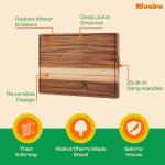 Riveira Premium Maple/Cherry/Walnut Wood Cutting Board – Versatile and Durable: Set Of 3 Pcs Rectangular Wooden Cutting Board – Natural Wooden Cutting Boards For Kitchen - Complete Cutting Boards