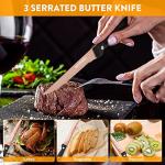 KITWARE Rose Gold Steak Knife Set, 6-Piece, 4.5 Inch Serrated, Stainless Steel Tableware Cutlery for Vegetables, Meat, Bread and Butter