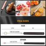 KITWARE Rose Gold Steak Knife Set, 6-Piece, 4.5 Inch Serrated, Stainless Steel Tableware Cutlery for Vegetables, Meat, Bread and Butter