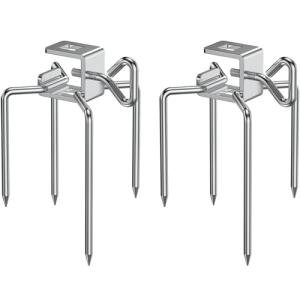 Onlyfire 6102 Stainless Steel Grill Rotisserie Forks(1-Pair)-Fits for Weber 3/8" and 5/16" Square Spit Rods