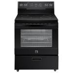 Kenmore 5.2 cu ft. Rear Control Electric Range with 4 Cooktop Elements-Steam Oven & Hidden Bake for Easy Cleaning-Ultra-Durable Chrome Racks & Storage Drawer, Black