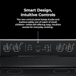 Kenmore 5.2 cu ft. Rear Control Electric Range with 4 Cooktop Elements-Steam Oven & Hidden Bake for Easy Cleaning-Ultra-Durable Chrome Racks & Storage Drawer, Black