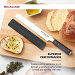 KitchenAid Gourmet Forged Triple Rivet Bread Knife with Custom-Fit Blade Cover, 5-inch, Sharp Kitchen Knife, High-Carbon Japanese Stainless Steel Blade, Black