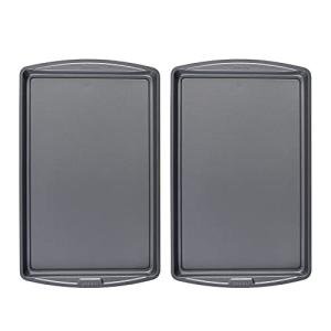 GoodCook Everday Nonstick Carbon Steel 17 x 11-Inch Baking Sheet Set, 2 Pack – Medium Sized Carbon Steel Cooking Pans, Bakeware Set, Cookie Sheets for Baking, Oven Pan Set