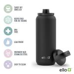Ello Cooper Twist 22oz Stainless Steel Water Bottle with Chug Lid | Leak Proof Double Walled and Vacuum Insulated | Fits Car Cupholder | Built in Carry Loop | Dishwasher Safe | White Marble