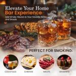 Bon Apperoo™ 4-Glass Culinary Smoker Box with Torch | Portable Cold Food and Cocktail Infuser | Indoor Whiskey and Bourbon Smoking Kit | Ideal for Drinks and Charcuterie | Butane Not Included
