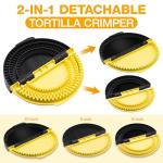 TOPCAPAK 3-in-1 Tortilla Sealer - 6, 8, 10 inch Adjustable Tortilla Crimper | Versatile Quesadilla Crimper for Quick Sealing Tacos, Burritos, Empanadas, Roti, and More | Dishwasher Safe