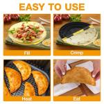 TOPCAPAK 3-in-1 Tortilla Sealer - 6, 8, 10 inch Adjustable Tortilla Crimper | Versatile Quesadilla Crimper for Quick Sealing Tacos, Burritos, Empanadas, Roti, and More | Dishwasher Safe
