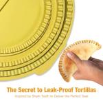 TOPCAPAK 3-in-1 Tortilla Sealer - 6, 8, 10 inch Adjustable Tortilla Crimper | Versatile Quesadilla Crimper for Quick Sealing Tacos, Burritos, Empanadas, Roti, and More | Dishwasher Safe