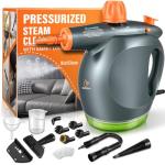 1250W Powerful Handheld Steam Cleaner with Detergent Container and Safety Lock, Multifunctional and Pressurized Hand Held Steamer for Kitchen, Bathroom, Windows and Floors, Steamer for Cleaning