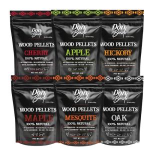 Don Bardo - 100% All Natural Wood Pellets, Bundle with 6 Different Flavors, Intended for Ninja Woodfire Outdoor Grill, Grills, Pellet Grills, Wood Fire Oven & Smoker, 6, 2lb Resealable Bags (12 lb)