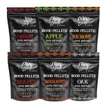 Don Bardo - 100% All Natural Wood Pellets, Bundle with 6 Different Flavors, Intended for Ninja Woodfire Outdoor Grill, Grills, Pellet Grills, Wood Fire Oven & Smoker, 6, 2lb Resealable Bags (12 lb)