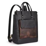 S-ZONE Genuine Leather Backpack Purse for Women Men Vintage Rucksack Handbag Travel Daypack