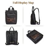 S-ZONE Genuine Leather Backpack Purse for Women Men Vintage Rucksack Handbag Travel Daypack