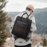 S-ZONE Genuine Leather Backpack Purse for Women Men Vintage Rucksack Handbag Travel Daypack