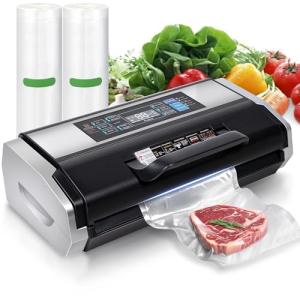 95KPa Vacuum Sealer, Commercial Fully Automatic Food Sealer - 10-in-1 System with Auto Pop-Up Cover