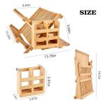 Olioeiao Bamboo Dish Drying Rack for Kitchen - Collapsible 3-Tier Wooden Folding Drainer with Utensil Holder and Dish Strainer Board for Countertop, Sink, and Racks Dryer (Natural)