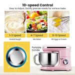VIVOHOME Stand Mixer, 660W 10 Speed 6 Quart Tilt-Head Kitchen Electric Food Mixer with Beater, Dough Hook, Wire Whip and Egg Separator, Pink