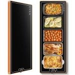 Warming Mat for Food (Extra Long 40"x12"), Electric Warming Trays for Buffets Party & Daily Use with Golden Edges, Temperature Adjustable & Full Surface Warm Tempered Glass Food Warmer Mat, Black
