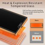 Warming Mat for Food (Extra Long 40"x12"), Electric Warming Trays for Buffets Party & Daily Use with Golden Edges, Temperature Adjustable & Full Surface Warm Tempered Glass Food Warmer Mat, Black