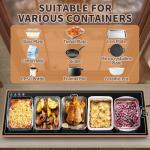 Warming Mat for Food (Extra Long 40"x12"), Electric Warming Trays for Buffets Party & Daily Use with Golden Edges, Temperature Adjustable & Full Surface Warm Tempered Glass Food Warmer Mat, Black