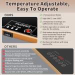 Warming Mat for Food (Extra Long 40"x12"), Electric Warming Trays for Buffets Party & Daily Use with Golden Edges, Temperature Adjustable & Full Surface Warm Tempered Glass Food Warmer Mat, Black