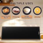 Warming Mat for Food (Extra Long 40"x12"), Electric Warming Trays for Buffets Party & Daily Use with Golden Edges, Temperature Adjustable & Full Surface Warm Tempered Glass Food Warmer Mat, Black