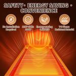 Warming Mat for Food (Extra Long 40"x12"), Electric Warming Trays for Buffets Party & Daily Use with Golden Edges, Temperature Adjustable & Full Surface Warm Tempered Glass Food Warmer Mat, Black