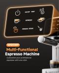 AMZCHEF Espresso Machine 20 Bar – Professional Coffee Maker with Milk Frother, Adjustable Temperature & Pressure, Compact Stainless Steel Espresso Maker for Cappuccino, Latte, Mocha, 44oz Water Tank