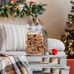 [UPGRADE] 2 Pack Square Super Wide Mouth Airtight Glass Storage Jars with Lids, 1.1 Gallon Glass Container with 2 Measurement Marks, Canning Jars with Leak-proof Lid for Kitchen (Spare Gasket)