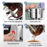 Greatrue 2000g Electric Grain Mill Grinder, 304 Stainless Steel Flour Mill, 3600W High Speed Spice Grinder, Electric Grain Mill for Dry Wheat, Oats, Corn, Pepper and Coffee Beans