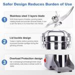 Greatrue 2000g Electric Grain Mill Grinder, 304 Stainless Steel Flour Mill, 3600W High Speed Spice Grinder, Electric Grain Mill for Dry Wheat, Oats, Corn, Pepper and Coffee Beans