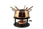 Swissmar Peak 10-Piece Copper-Plated Stainless Steel Fondue Set - Ideal for Oil & Broth Fondue - Perfect for Kitchen Collection & Wedding Gift Giving - 1.25 Liter / 1.32 Quarts