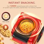 OSTBA 1200W Air Popper Popcorn Maker, 12 Cups Hot Air Popcorn Popper Electric with Retro Design, Oil-Free Popcorn Machine with Butter Tray, One-Button Control, Home & Party Use