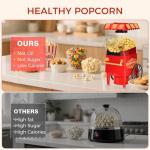 OSTBA 1200W Air Popper Popcorn Maker, 12 Cups Hot Air Popcorn Popper Electric with Retro Design, Oil-Free Popcorn Machine with Butter Tray, One-Button Control, Home & Party Use